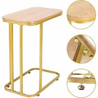 End Table C-Shaped Side Tables 50d x 30w x 58h Coffee Table Bedside Table for Sofa Bedroom Living Room Office Sofa Wooden End Table Narrow Side Table Outdoor Movable for Small Space