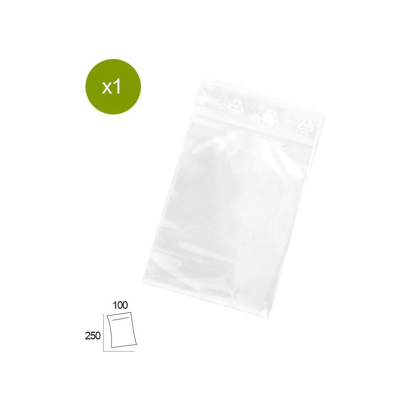 Sachet alimentaire Zip à bandes blanches 120x180 mm (x1000 pcs) -  Transparent - Résistant