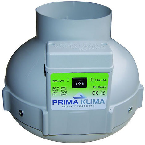 Extracteur d'air Prima Klima 125mm 400m3 Variateur et thermostat -Growshop  Terre hydro culture