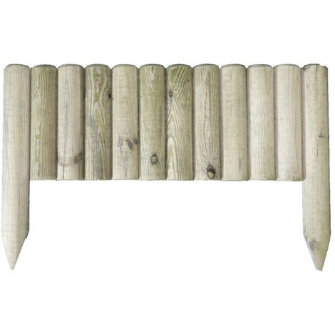 Bordure de jardin en bois - Bûches verticales - 55 x 20/35 cm