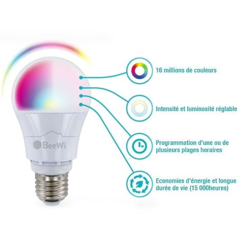 Ampoule led multicolore connectée RGB E27 7W - Beewi