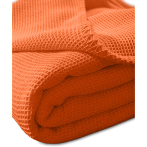 Pique cm Diva Kuscheldecke orange Decke Größe Qualität Kneer la 91 240x220 Farbe