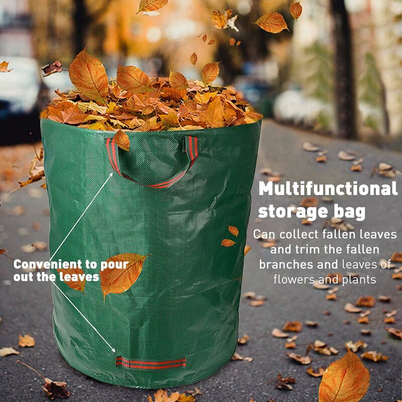 Sac pliable pour feuilles et déchets de jardin 120L avec base respirante