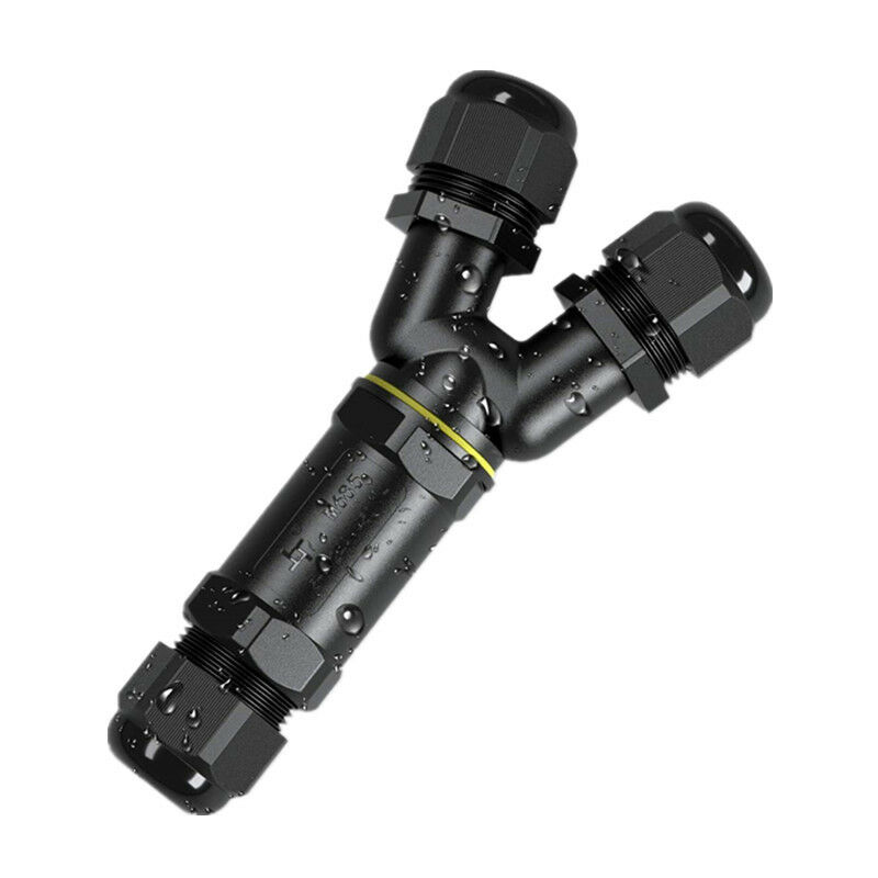 Boîte De Jonction étanche IP68 Pour Câble Coaxial - 2 Voies, Entrée M20, Lot De 2 Pièces Noir