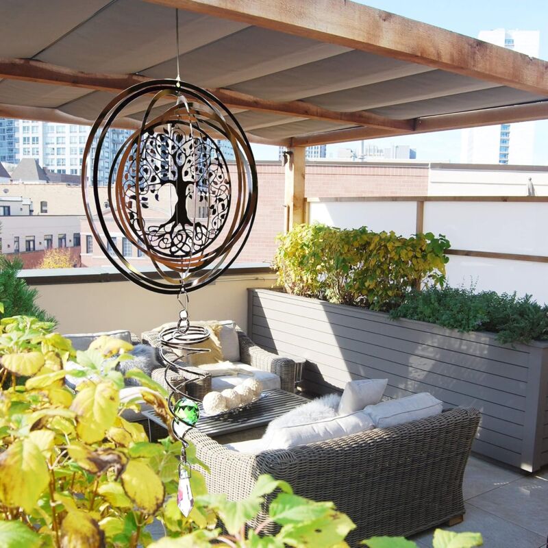 Mobile à Vent 3D Arbre De Vie - Métal Et Acier Inoxydable | Décoration Jardin Ou Intérieur