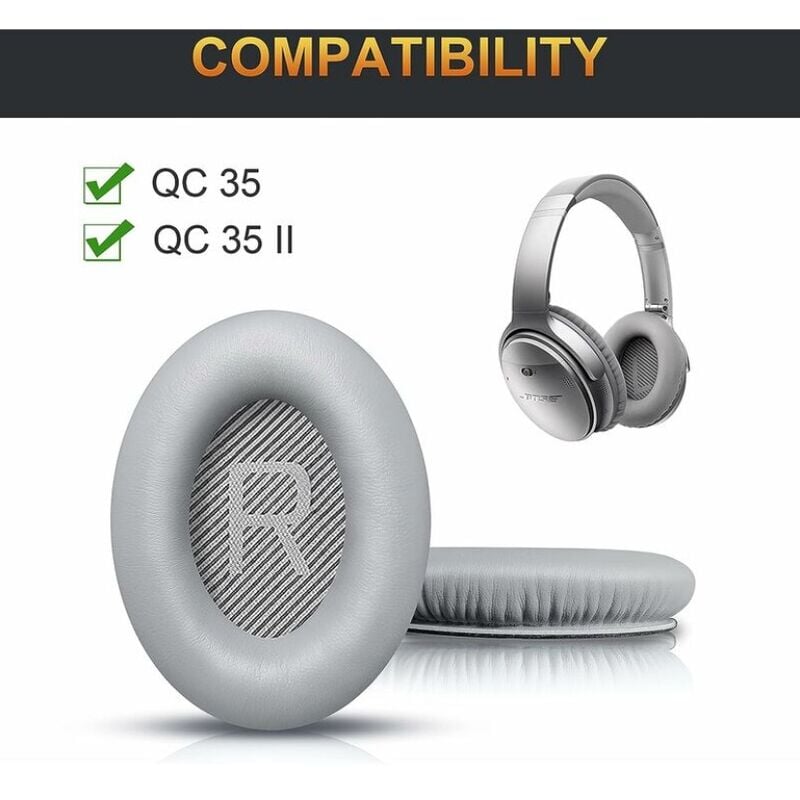 2X Coussinet de Rechange pour Bose Quietcomfort 35 / QC35 Wireless
