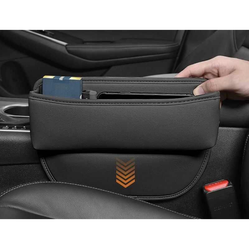 Organisateur de remplissage d'écart de siège de voiture Remplissage d'écart  latéral Pu cuir étanche boîte de rangement Organisateur Accessoires de  voiture