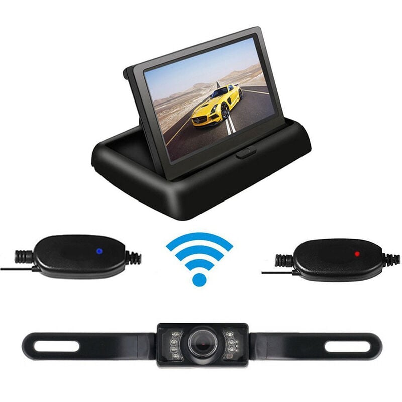 Kit 4.3″ Caméra Recul Écran LCD Moniteur IR Vue Arriere Pliable