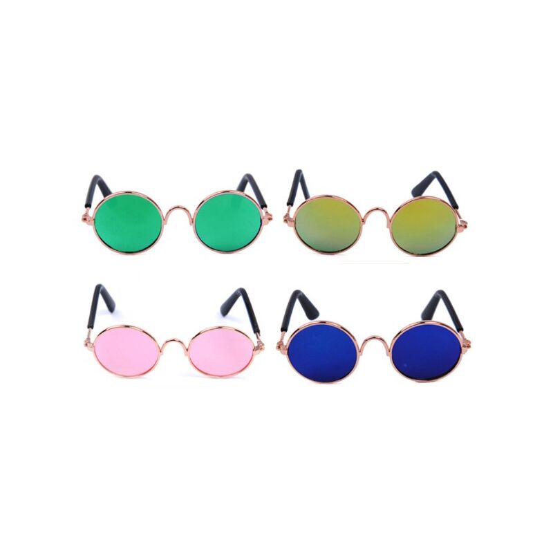 Lunettes de soleil Vintage pour chien et chat,accessoires pour animaux de  compagnie,jolies lunettes rondes réfléchissantes,pour petit chien et chat -  Type 11