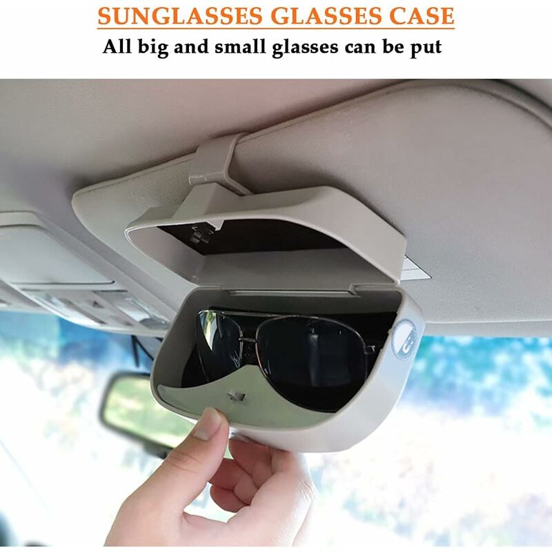 Étui magnétique pour lunettes de soleil de voiture - Beige