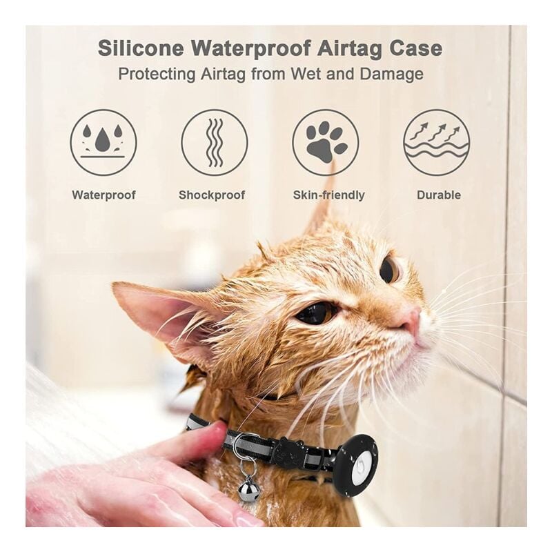 Collier Chat Airtag,Réfléchissant Collier pour Chat avec Cloche,Dresse de  Nom étiquette D'identification,Support Airtag [9] - Cdiscount