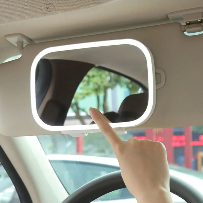 Blanc Miroir de pare-soleil de voiture universel Dimmable LED