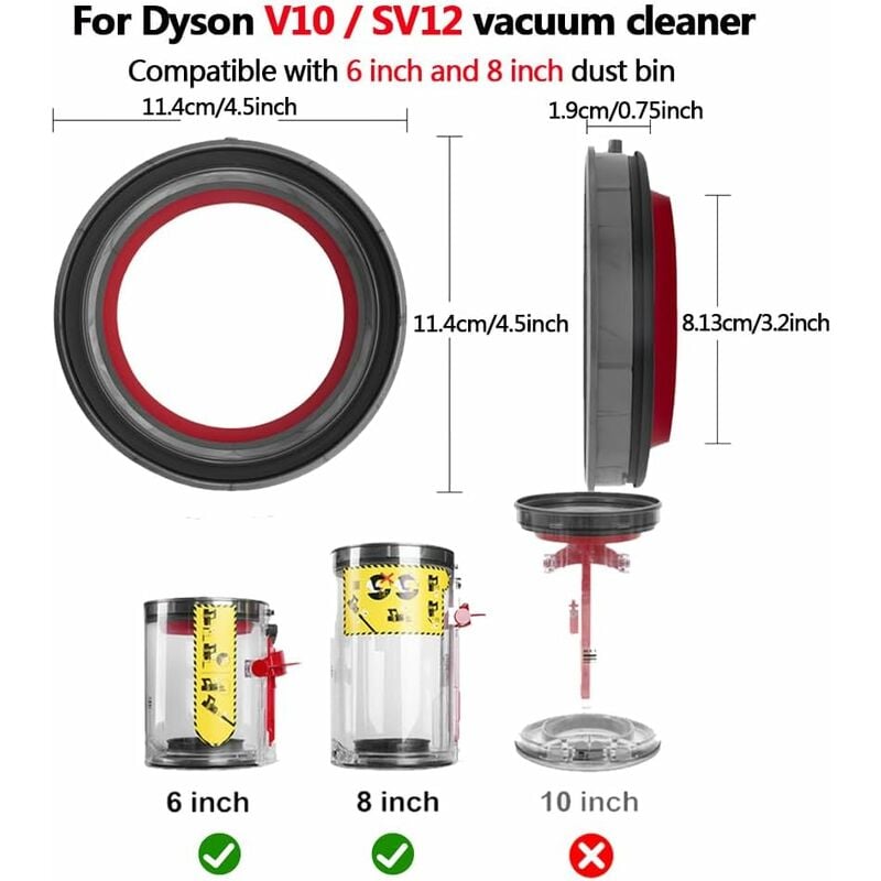 Anneau de poubelle à poussière pour aspirateur Dyson V10, SV12, pièces de  rechange, bancs de tasse