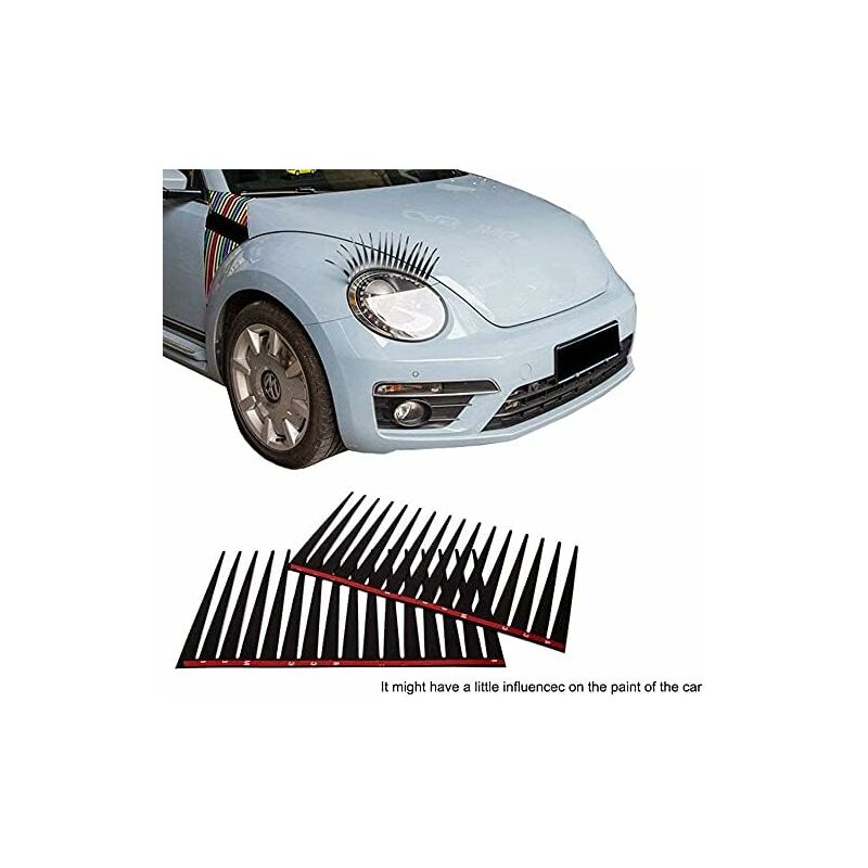 Cils Pour Phare De Voiture - 2 Paires Noires - Autocollants Décoratifs PVC - Faciles à Poser