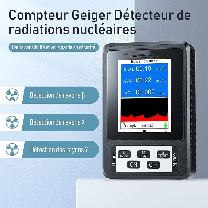 Acheter PDTO LCD Geiger compteur détecteur de rayonnement nucléaire bêta  Gamma dosimètre à rayons X moniteur