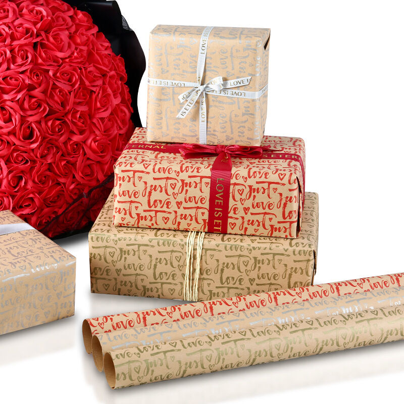 Papier Cadeau Saint Valentin,8 Pcs Papier D'emballage Cadeau,Papier Cadeau  Coeur Rouge 70 X 50 cm,Papier D'emballage Cadeau Anniversaire,Papier Cadeau
