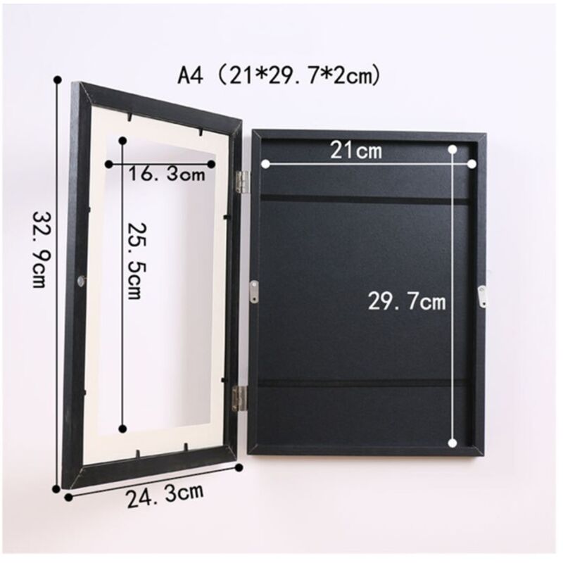 Cadre Photo EUGAD A4 Ouverture Frontale | Bois 3D Pour Dessins, Souvenirs | Affichage Horizontal Ou Vertical