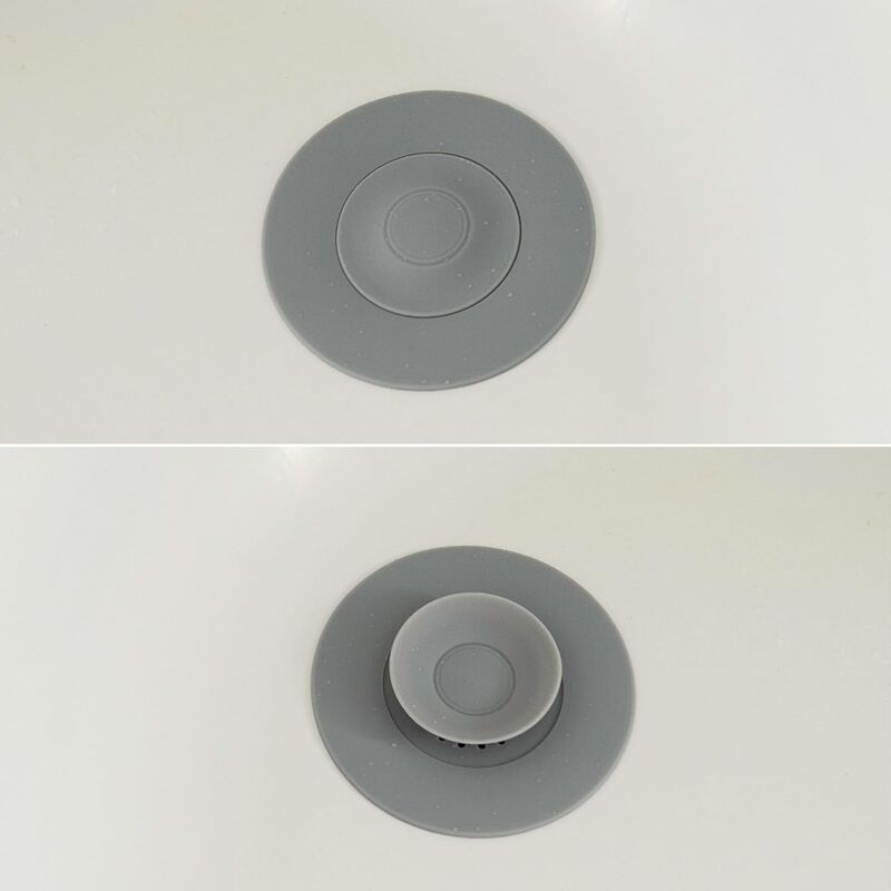 Bouchon D'écoulement Universel En Silicone Gris - Filtre Intégré Contre Cheveux Et Restes | Pour évier, Lavabo, Douche