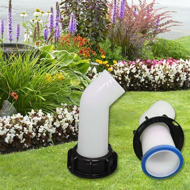 2 Becs Vidange IBC 1000L - Filetage 2 Pouces - Avec écrou Et Joint - Pour Cuve Eau Pluie - Plastique
