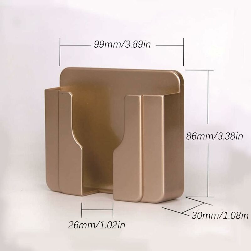 4 Supports Muraux GNALIA Noir - Fixation Adhésive, Rangement Douche Et Bureau Pour Téléphone Et Télécommande - 3