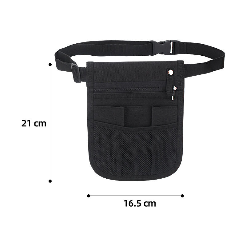 Noir , S，Ceinture d'infirmière - Organiseur de ceinture - Pochette pour  accessoires d'infirmière - 2 côtés - 8 poches - Ceinture utilitaire -  Trousse de soins médicaux - Trousse à outils