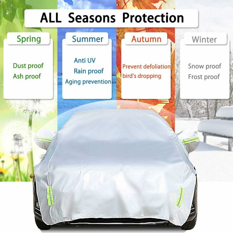 Bâche Voiture Exterieur SUV, Housse De Protection Voiture Etanche Universelle Anti Grele Anti Uv Avec Fermeture Eclair 460 X 185 X 150cm 3l 97345501
