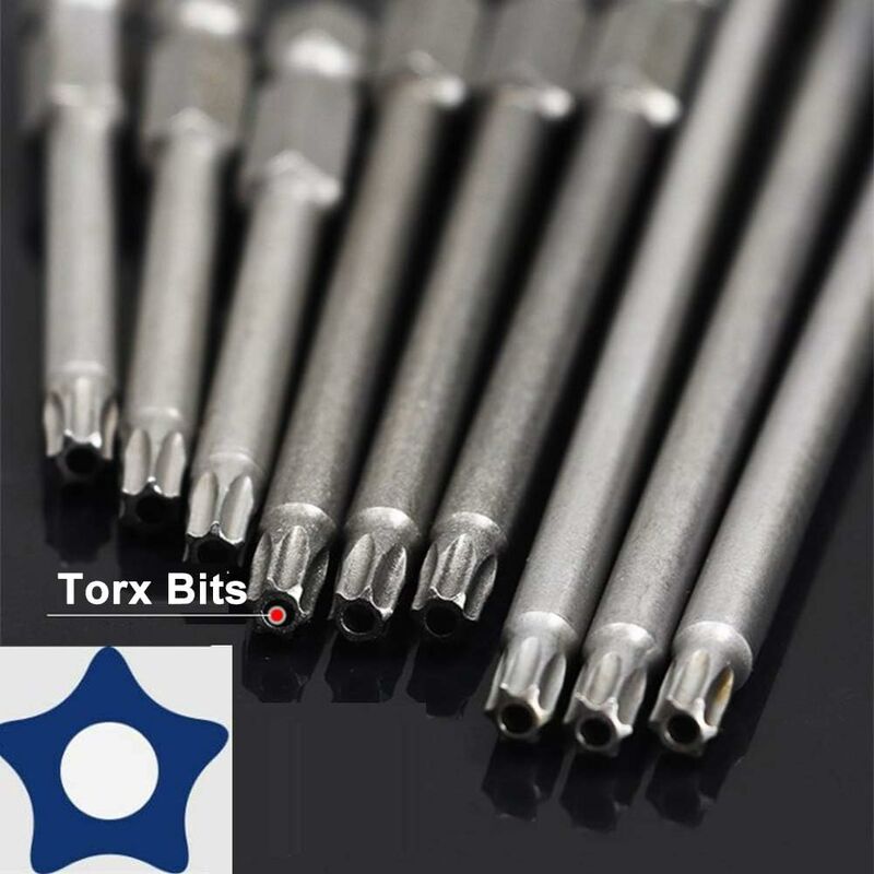 Lot de 8 embouts Torx longs - 1/4 - Magnétiques - Tête d'étoile - 150 mm  de long - Tige hexagonale - Jeu d'outils électriques Torx (8 pièces de 150