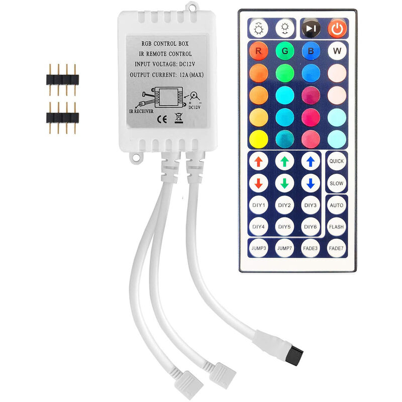 12V 24V IR Télécommande sans Fil et Controleur LED RGB, RGB Control Box pour  contrôler à Distance Les Bandes LED RGB SMD 5050 3528