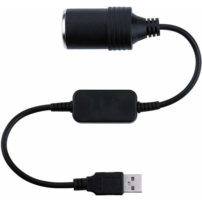 5V USB A mâle à 12V allume-cigare de voiture prise femelle convertisseur  pour allume-cigares de voiture enregistreur de conduite DVR Dash caméra GPS