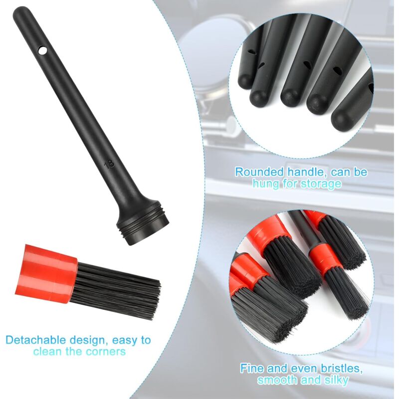 Lot De 2 Brosses Douces Pour Nettoyage Intérieur Voiture - Sans Rayures, Pour Tableau De Bord, Aérations - 9
