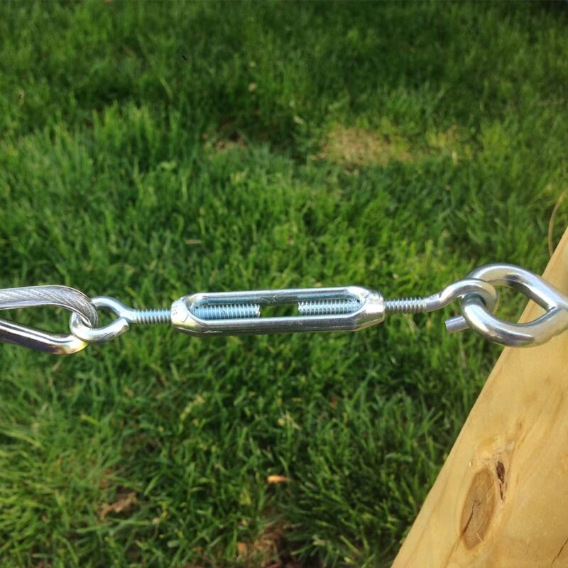 STFALI Tendeur De Câble Métallique - 4 Mm - 4 Pièces Avec Clé En L - Pour Fixation Et Haubanage Solide
