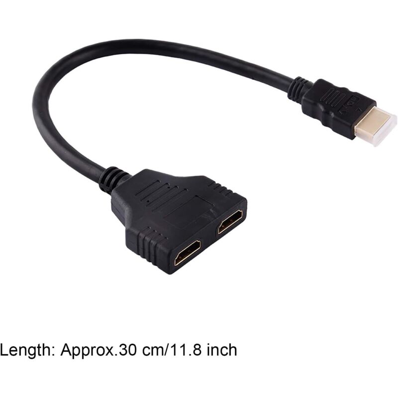Splitter HDMI 1.3 - 1 Mâle Vers 2 Femelles Avec Alimentation - Pour Double Écran HDTV 1080p