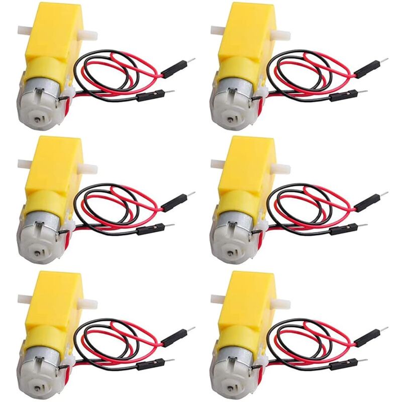 2 Moteurs CC à Engrenages 1:200 - 3V/6V - Pour Arduino, Robots, Voitures Télécommandées - Single Arbre