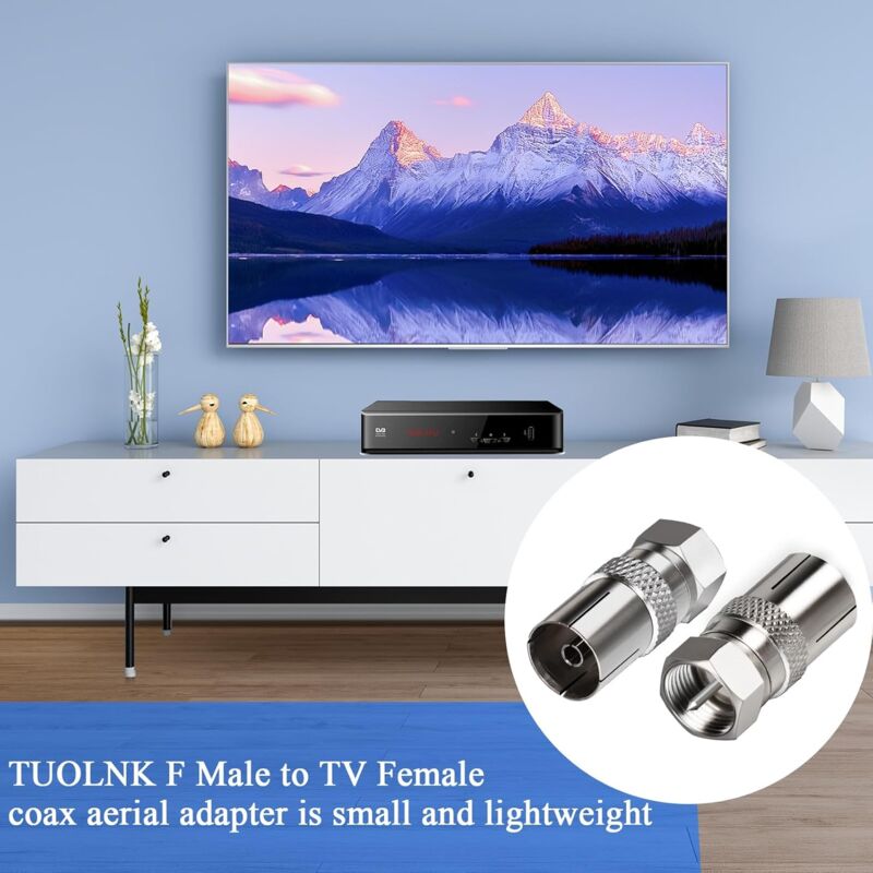 4 Adaptateurs Antenne TV Femelle-Femelle - Connecteurs Coaxiaux Or 75 Ohm - Pour Câble Satellite, TV