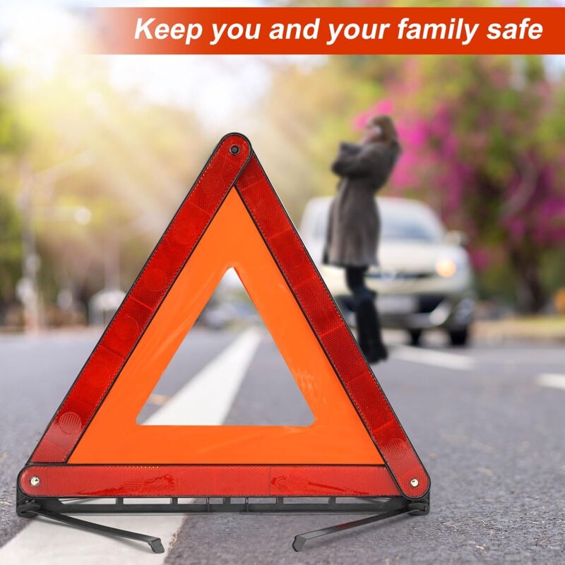 Triangle Signalisation Voiture JUKOTA Triangle De Signalisation Pliable Avec Boîte De Triangle Voiture