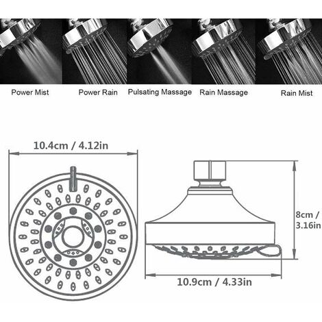 Pommeau De Douche Pluie En Acier Inoxydable - Haute Pression, économique En Eau, Rotatif, Pour Plafond Ou Mur