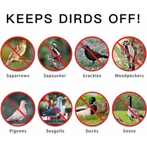 Ahlsen Bandes Réfléchissantes pour Oiseaux,Réfléchissant Ruban Répulsif Oiseau,Bande Repulsif,Rouleaux Bande Anti Oiseaux,Oiseau Pigeon Ruban Dissuasif,Utilisé pour,Protéger Le Balcon et l'Arbres (2.4