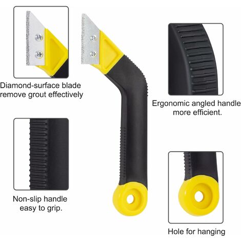 Grattoir joint carrelage,Outil de Décapant à coulis,Ensemble doutils de  nettoyage de coulis de grattoir avec remplacement de 7 lames pour le  nettoyage de carreaux de sol familiaux : : Bricolage