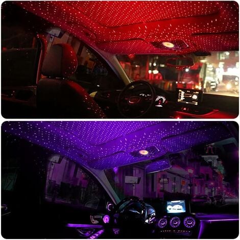 USB LED intérieur de la voiture atmosphère lumière pieds lampe illumination  décoration lumière rose violet lumière