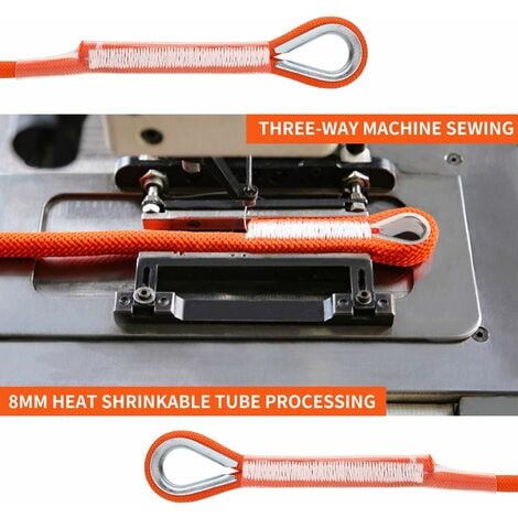 (30M)Corde Escalade Cordettes Baudrier Paracorde Multifonctionnel en Polypropylène 8 mm avec Boucles Mousquetons Orange pour Laisse Amarrage Escalade,Randonnée,Alpinisme,Parachute,Sauvetage