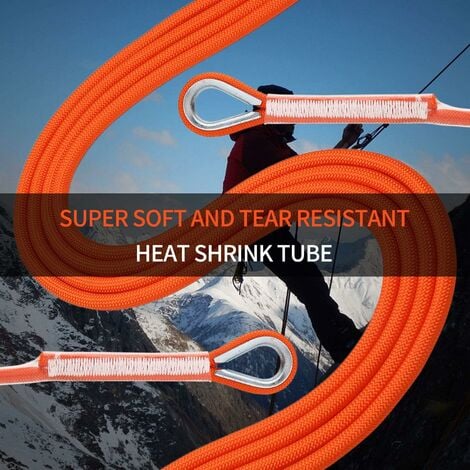(30M)Corde Escalade Cordettes Baudrier Paracorde Multifonctionnel en Polypropylène 8 mm avec Boucles Mousquetons Orange pour Laisse Amarrage Escalade,Randonnée,Alpinisme,Parachute,Sauvetage