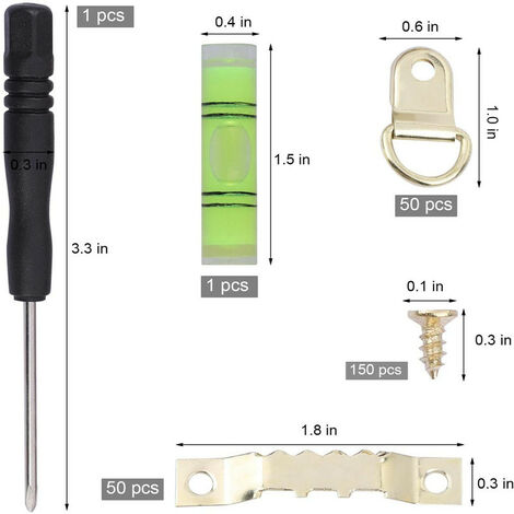 Kit Fixation Cadres EITEYI - 251 Pièces Crochets Muraux, Vis & Accessoires Pour Tableaux & Photos