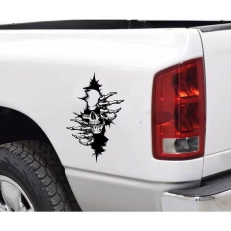 Stickers Crâne Tête De Mort - Décalques Horreur 12x18cm Pour Voiture, Mur, Vitre