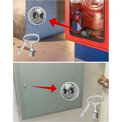 2Pcs Cle Triangle Poubelle Métal Avec Clé Et Porte-clés