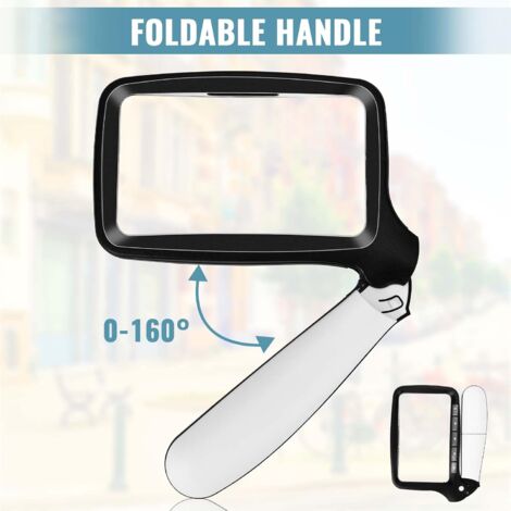 Loupe De Lecture LED XXL MAVURA - Loupe D'épaule Pliable Avec Lumière LED Et Sangle De Cou - Noir - Appareil Photo
