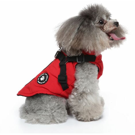 （S）Manteau Chien Veste avec Harnais pour Petits et Moyens Chiens imperméable Manteau Chien Veste Chaud rembourré Puffer Chien Chien vêtements Chiot Manteau de Chien