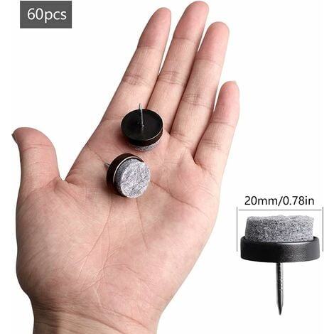 GleitGut 4 X Patins Feutre à Clouer 20 Mm Blanc Patin Meuble Patin Chaise à Clouer