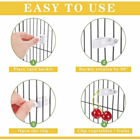 6 Pièces Oiseaux Porte-Nourriture pour Animaux Perroquet Pinces pour Cage à Oiseaux Mangeoire à Fruits pour Oiseaux Support de Nourriture pour Oiseaux Perroquet Oiseau Cage Accessoires pour Canaris