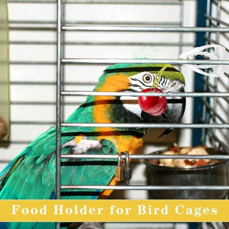6 Pièces Oiseaux Porte-Nourriture pour Animaux Perroquet Pinces pour Cage à Oiseaux Mangeoire à Fruits pour Oiseaux Support de Nourriture pour Oiseaux Perroquet Oiseau Cage Accessoires pour Canaris