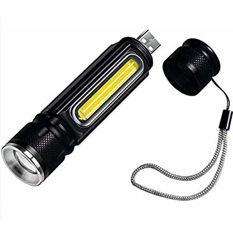 Mini lampe de poche avec zoom 1 led 120lm 7500k usb rechargeable